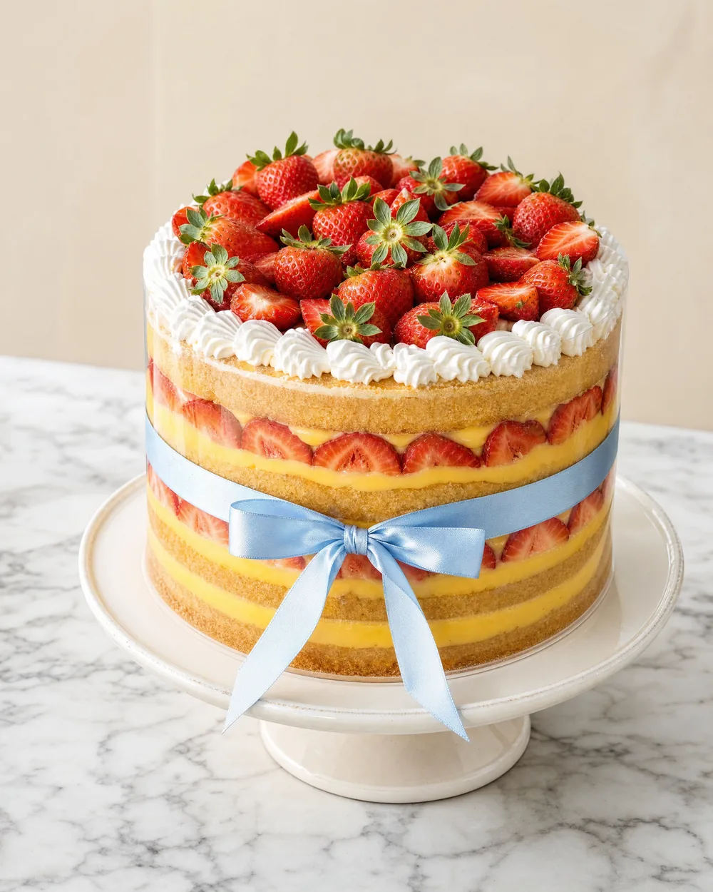 Torta de morango com chantilly da Levíssima